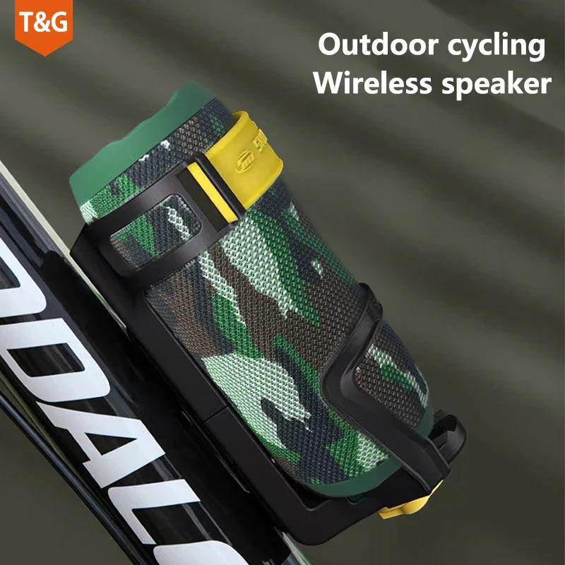 Green and black camouflage-patterned tg227 lamp outdoor portable wireless compatible speaker for radio music party