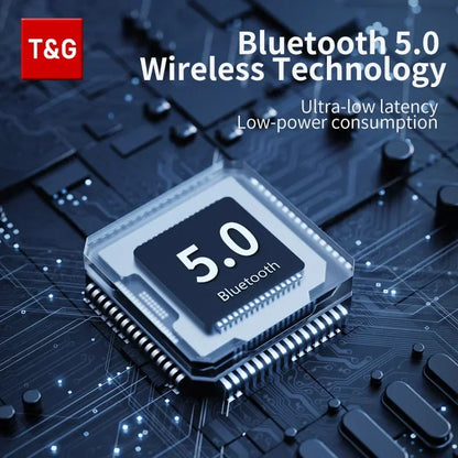 Tg321 outdoor portable waterproof wireless bluetooth fabric speaker hifi with metallic bluetooth 5.0 chip on circuit board