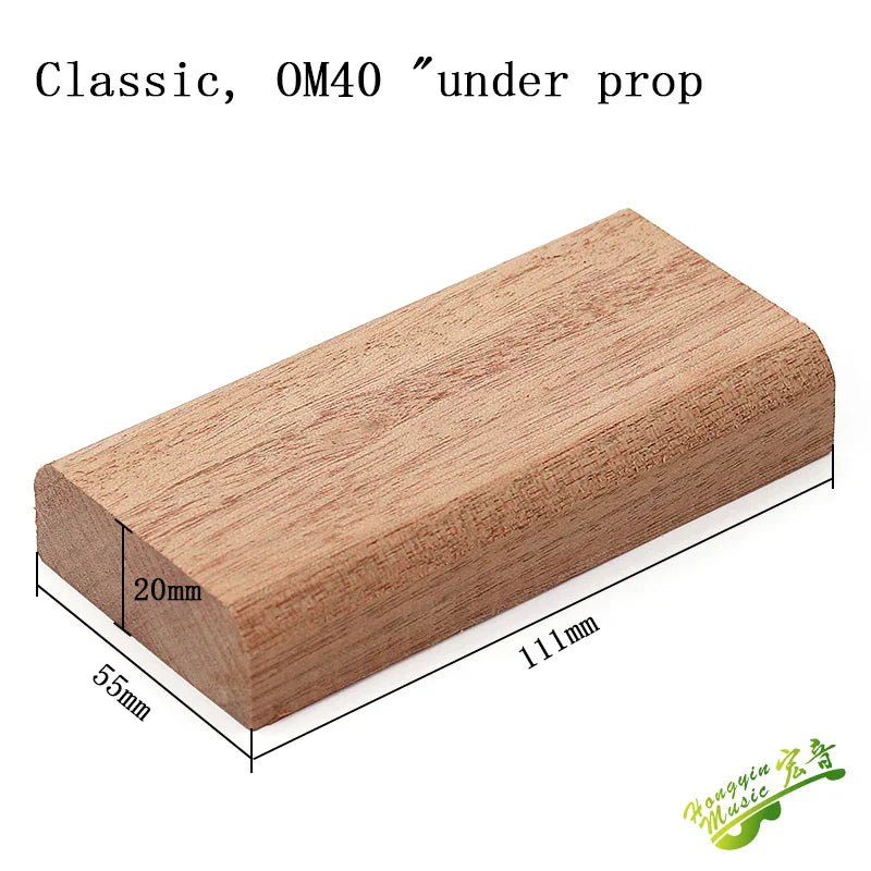A light brown polished wooden block with rounded edges for classical folk guitar support and auxiliary wood material