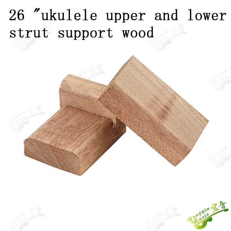 Light brown wooden upper and lower strut support pieces auxiliary wood material for classical folk guitar support
