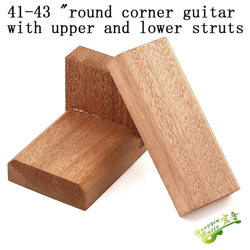 Light brown wooden corner blocks with rounded edges and visible grain for classical folk guitar support and auxiliary wood material