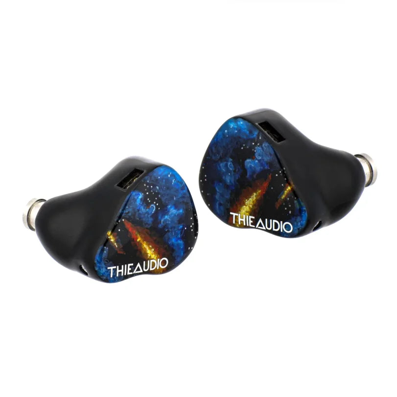 Black thieaudio origin quadbrid iem hifi in-ear monitors with cosmic nebula design for audiophiles musicians