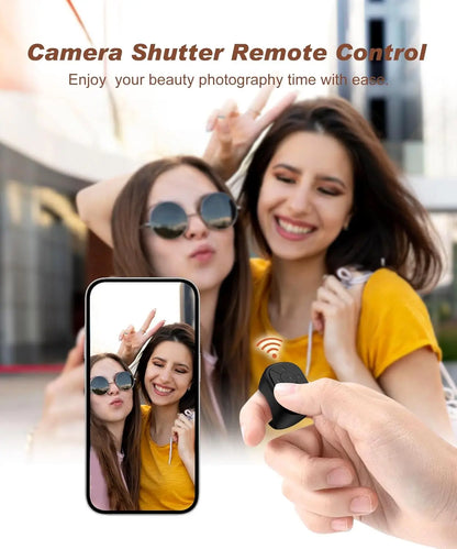 Black circular tiktok scrolling ring remote control bluetooth with camera shutter for short video and music functions
