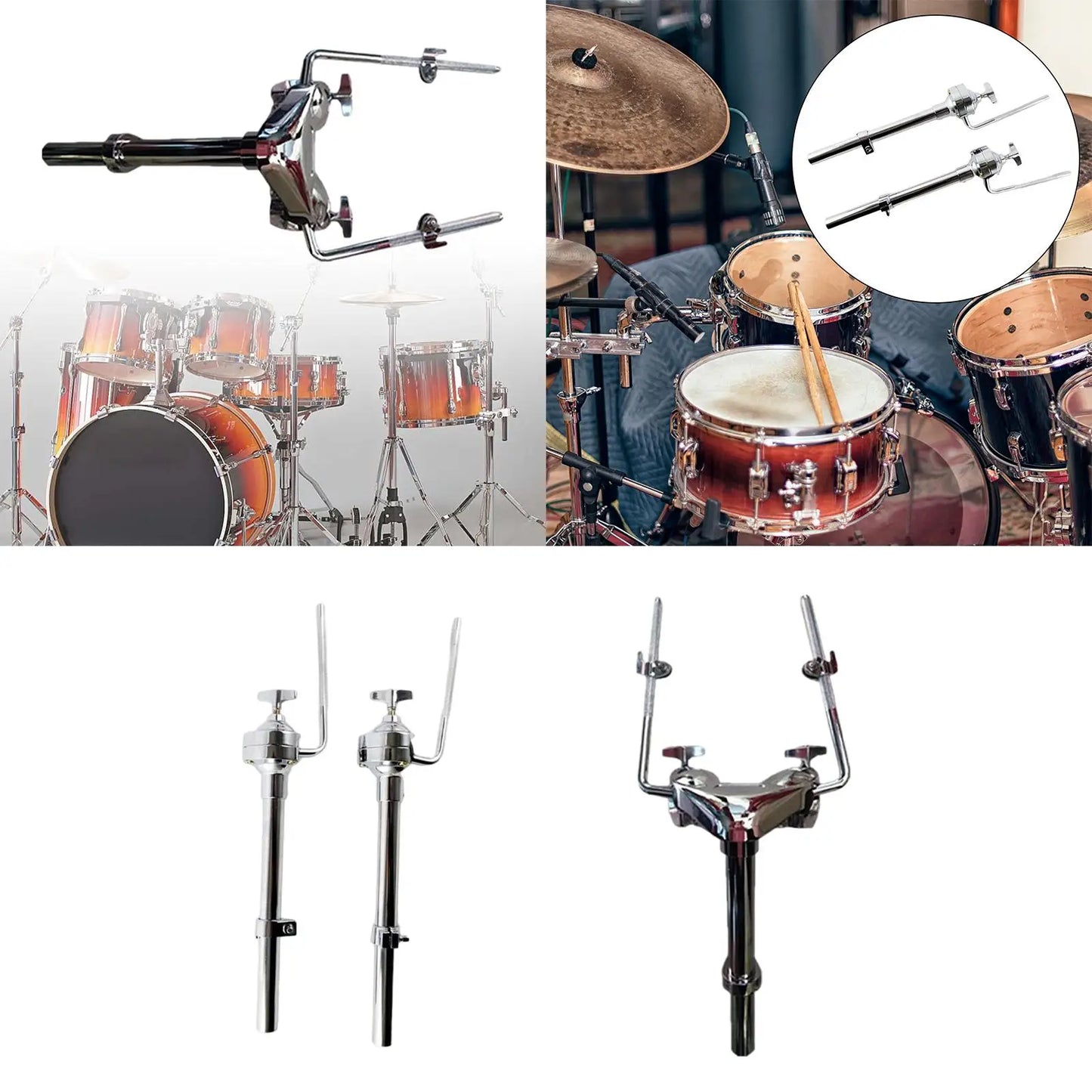 Chrome finished tom drum stand hardware for mounting cymbals and snare drums lightweight stable for stable drummer loud use