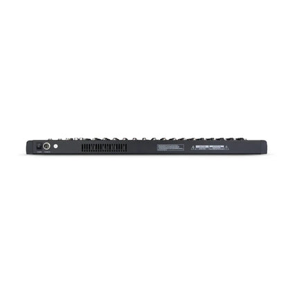 Black quality rx1600 sound audio mixer with sleek rectangular design and multiple ports for stage performance studio use