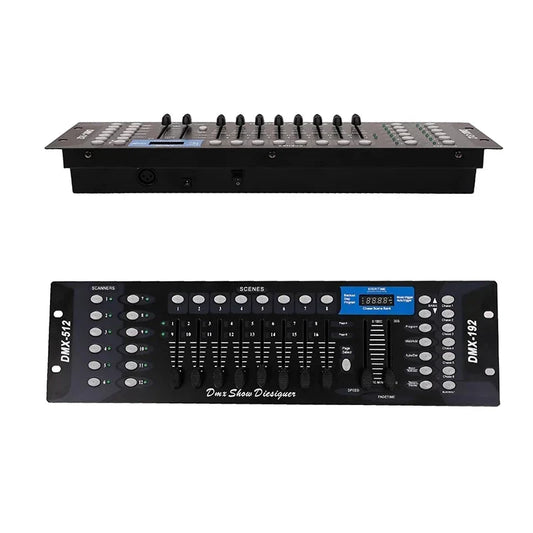 Black dmx controller stage lighting console dj controller equipment fast with digital display and multiple knobs for programming