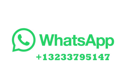 Green whatsapp logo with phone icon and text +13233795147 alongside behringer wing 48-channel digital mixer product