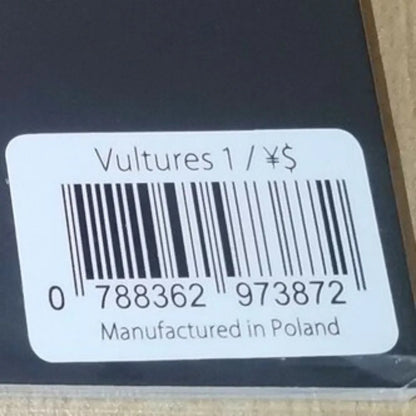 Back side of travis scott rodeo cd with white label showing product code and manufactured in poland for psychedelic rap fans