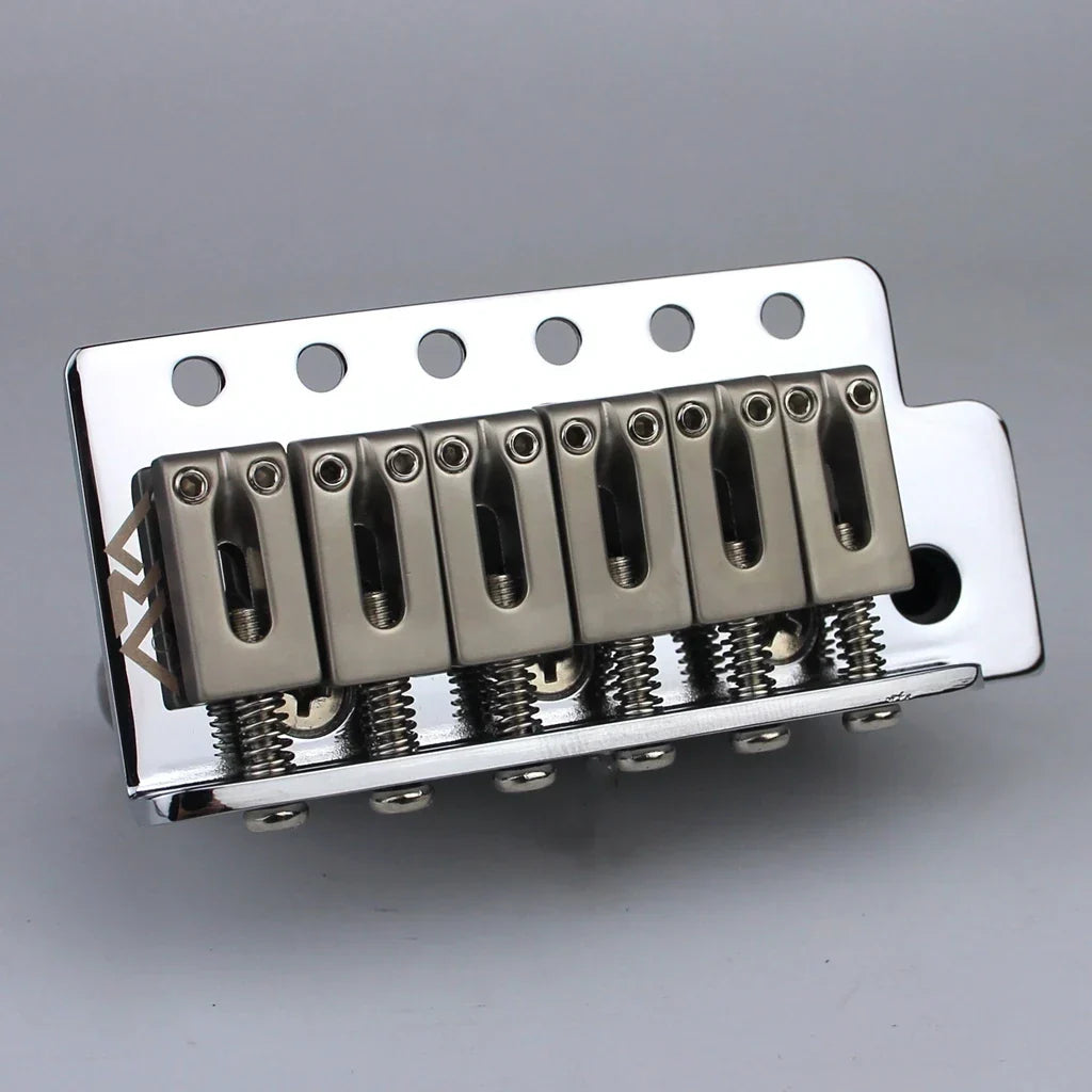 Chrome finished tremolo bridge system with six-saddle base plate and polished metal springs for stratocaster st electric guitar