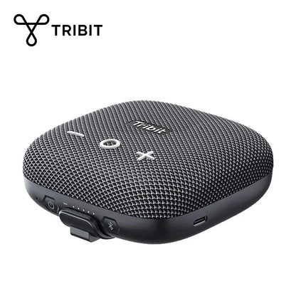 Black tribit stormbox micro 2 portable bluetooth speaker with textured mesh grille silver buttons ip67 waterproof for outdoor activities