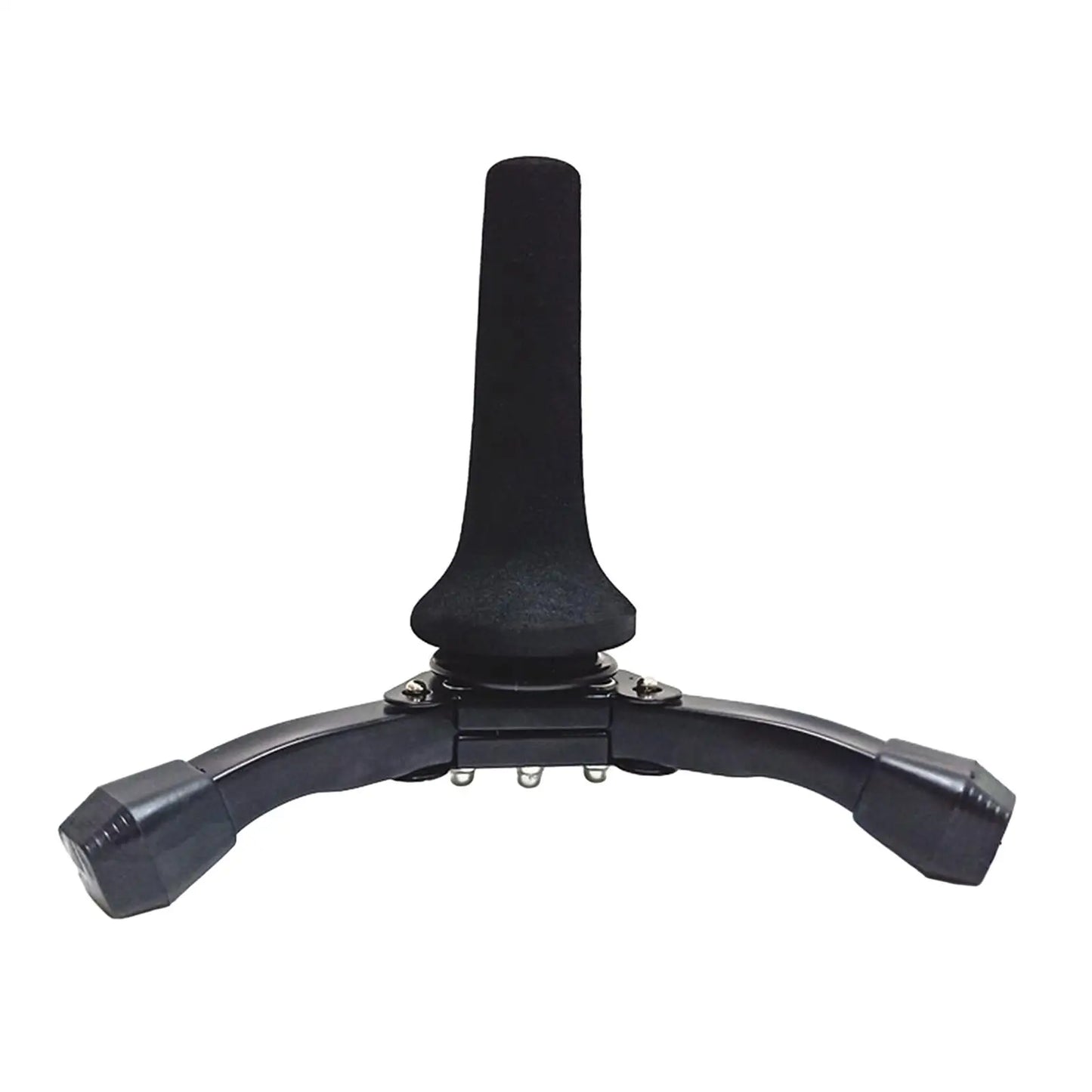 Black tripod-style lightweight instrument stand with padded grip and adjustable arms for soprano saxophone stand and clarinet stand bracket