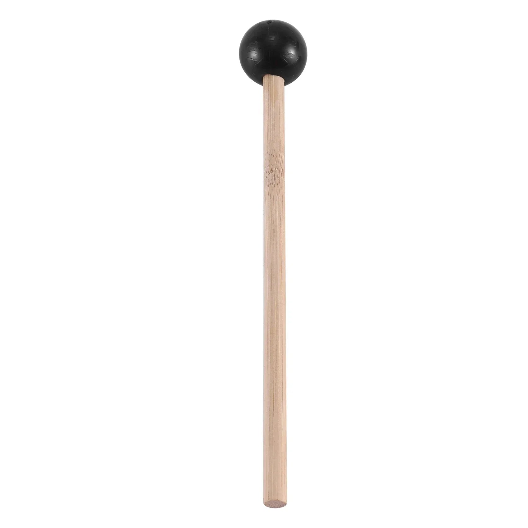 Black rubber-tipped wooden silicone hammer with smooth handle for healing musical instrument with cleaning cloth perfect