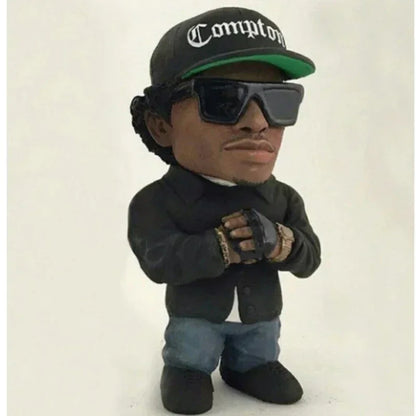 Tupac rapper star cool bobblehead in black jacket blue jeans and sunglasses creative desktop statue for decor