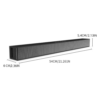 Black rectangular soundbar hifi speaker with textured grille and speaker support optical for samsung sony tv home theater