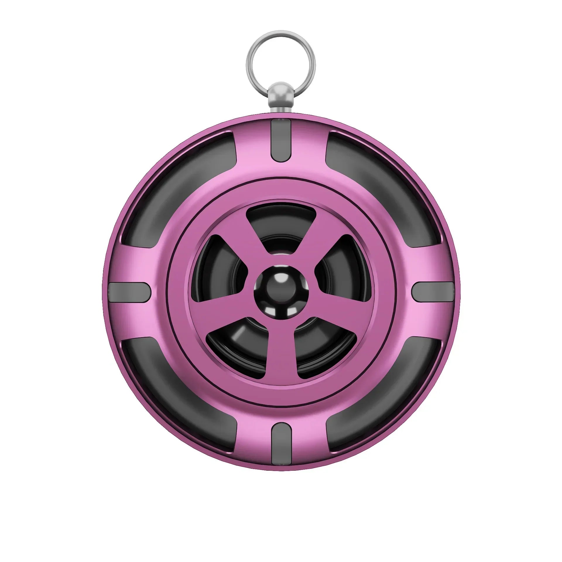 Pink circular tweeter car speaker with metallic finish and black accents high efficiency loudspeaker for super power audio
