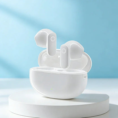 White tws bluetooth wireless headset ky5 earbuds with sleek charging case ideal for type beat music and charge time optimization