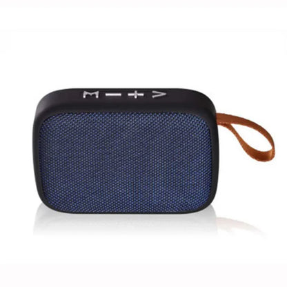 Blue denim-textured tws speakers portable bluetooth speaker with subwoofer 3d stereo and player surround hifi audio features
