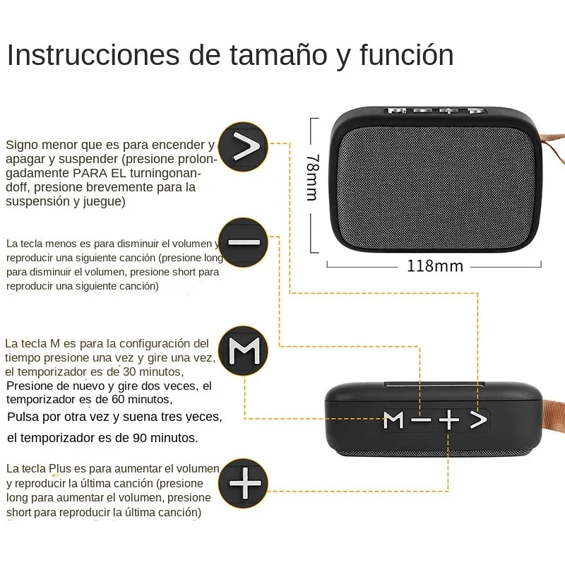 Black rectangular tws speakers portable bluetooth speaker with textured grille and side control buttons for subwoofer 3d stereo player surround hifi audio