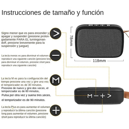 Black rectangular tws speakers portable bluetooth speaker with textured grille and side control buttons for subwoofer 3d stereo player surround hifi audio