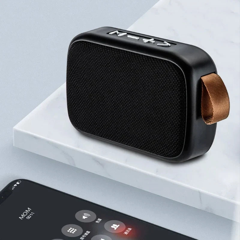 Black rectangular tws speakers portable bluetooth speaker with textured fabric grille and subwoofer 3d stereo sound