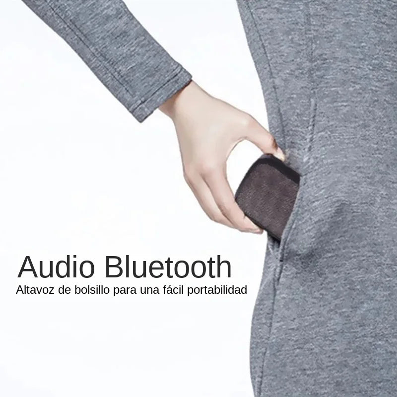 Compact black tws speakers portable bluetooth loudspeaker hd subwoofer with textured surface for discreet pocket use