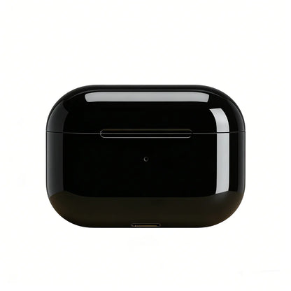 Black glossy finish tws touch control airpods pro charging case with sleek design for bluetooth earphones sport use