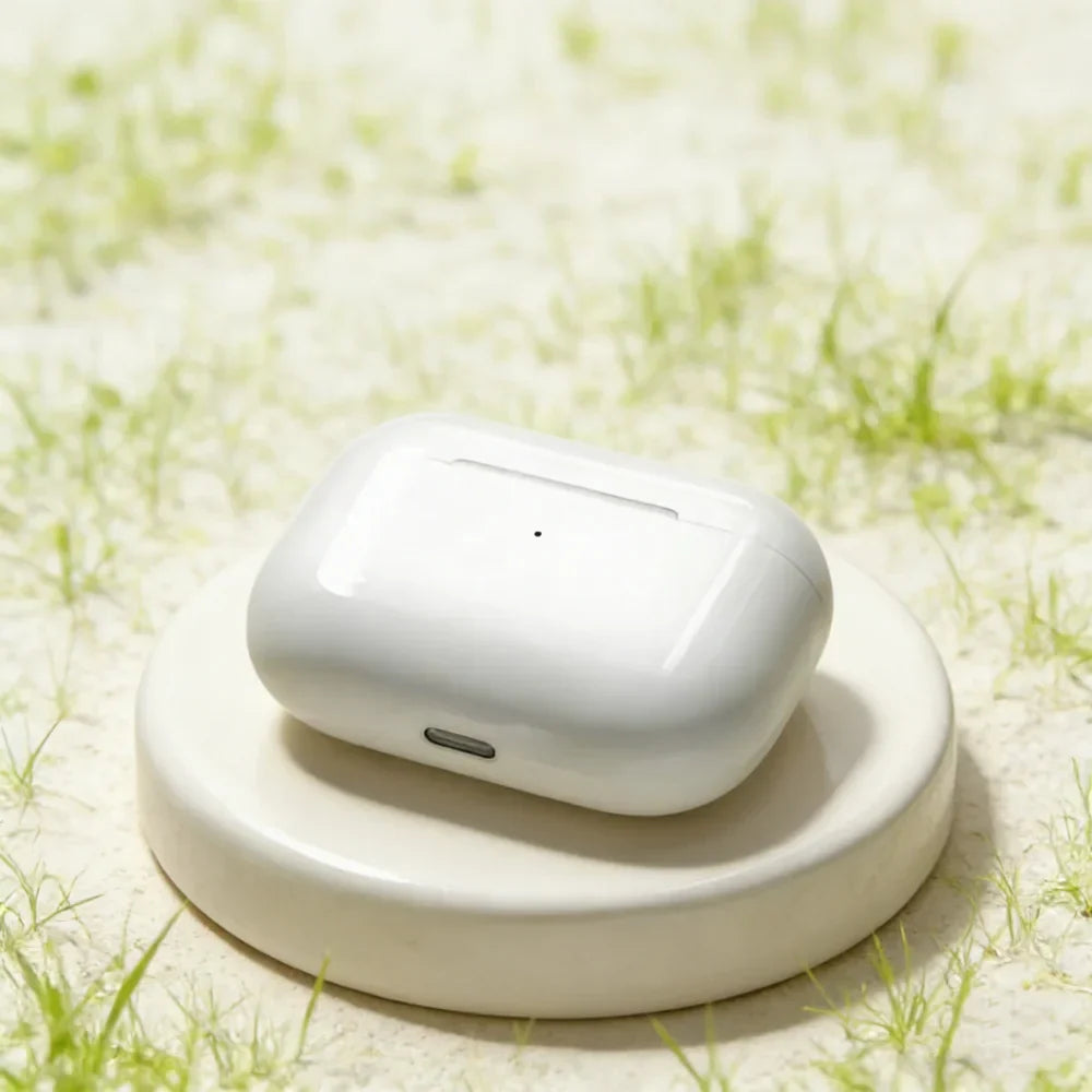 White apple airpods pro case with matching wireless charging pad for tws touch control bluetooth earphones sport music headset apply