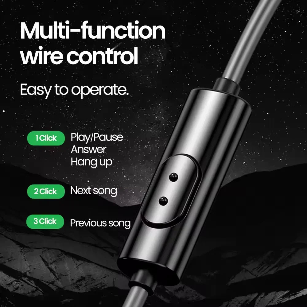 Silver multi-function control wired earplugs with sleek metallic finish and two-button interface for s23 s22 ultra xiaomi