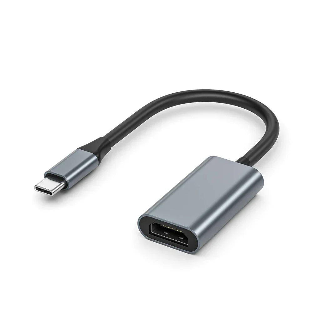 Gray metallic usb-c to hdmi converter 4k 60hz with short black cable compatible with ipad pro samsung galaxy s10