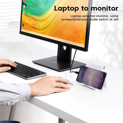 Black laptop external monitor with thin bezels used with type c to hdmi converter 4k 60hz for ipad pro samsung galaxy s10