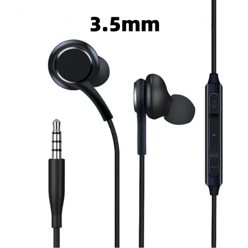 Black wired earbuds headphones a54 with 3.5mm jack and inline control for Samsung Galaxy a53 accessories and headphones a54 a34