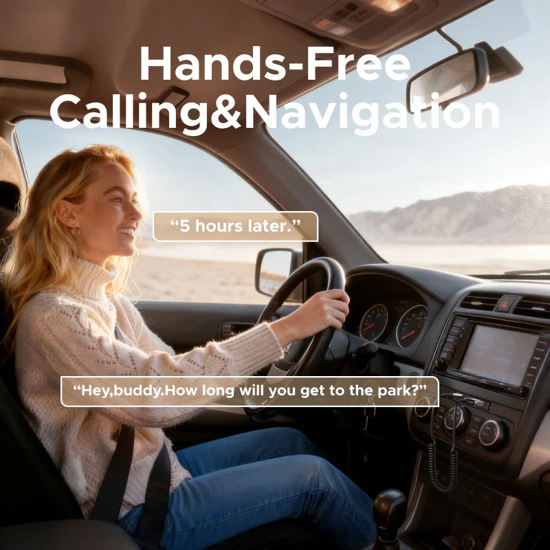 Black steering wheel with integrated controls for handsfree calling and navigation using ugreen handsfree adapter bluetooth