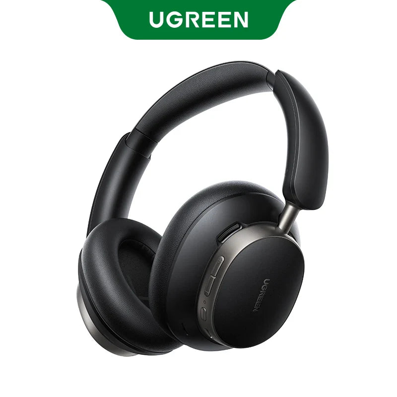Black ugreen studio pro 48db anc wireless headphones over ear with sleek matte finish and metallic earcup accents