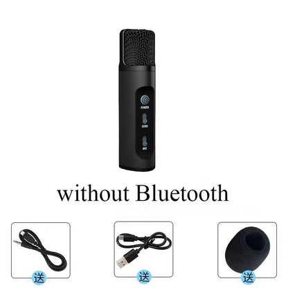 Black handheld uhf car ktv wireless microphone with power echo and mic buttons for microphone karaoke bluetooth use