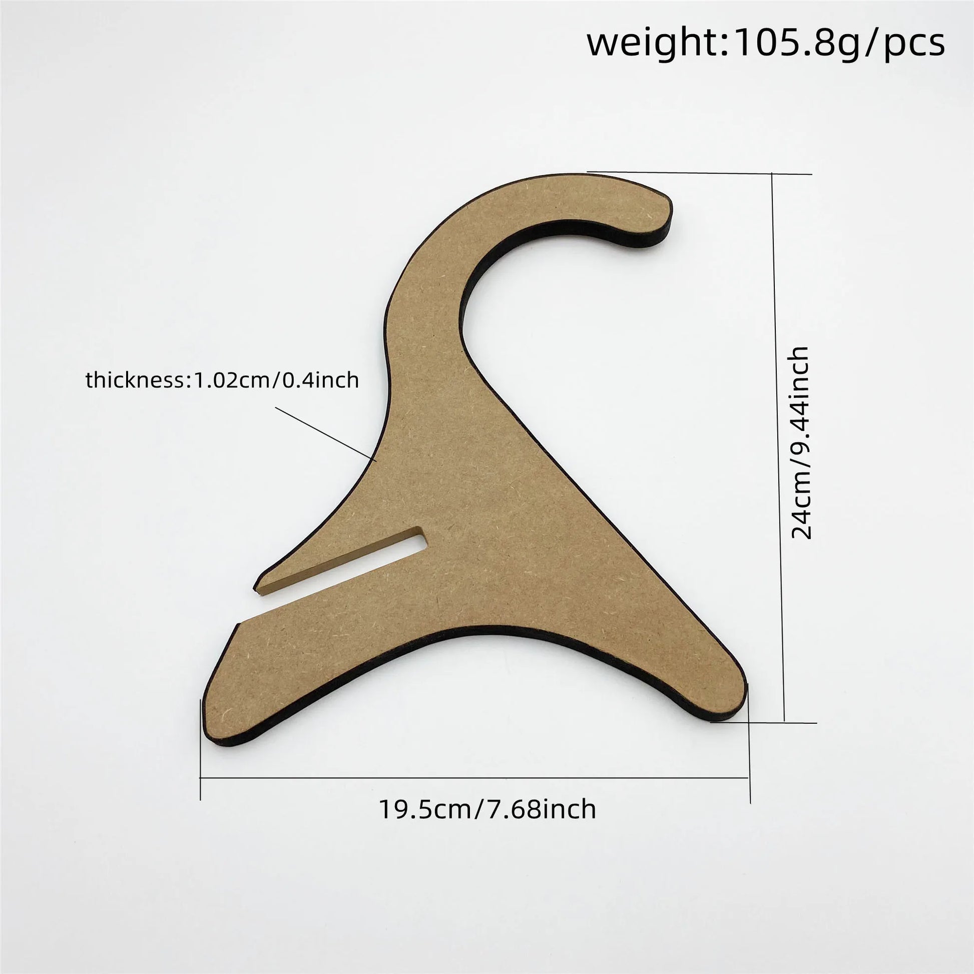 Minimalist light brown wooden ukulele stand with smooth finish and black-edged cutouts for upright stand banjo use