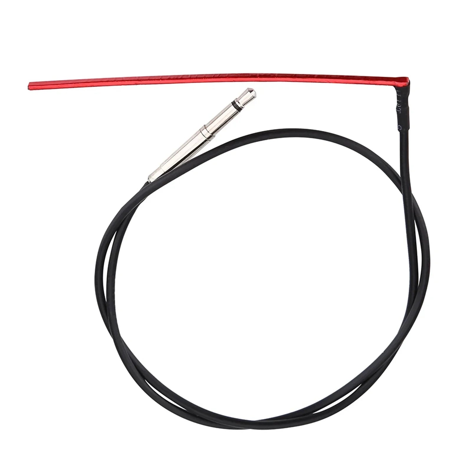 Red and black guitar piezo pickup cable with silver 6.35mm audio jack for folk guitar bridge and guitar bridge pickup