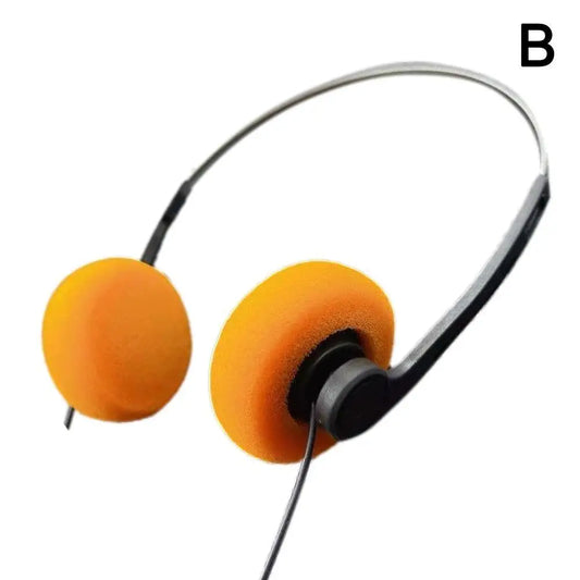 Orange foam ear cushions for underwire headphone music mp3 walkman retro portable headphones sports fashion use