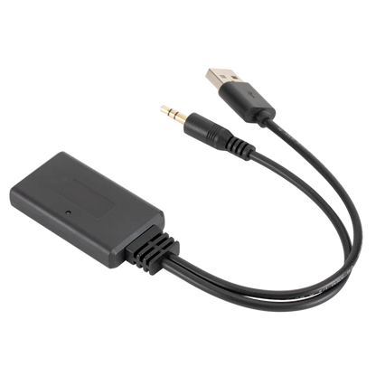 Black usb-to-3.5mm music player audio cable adapter with compact housing for universal car bluetooth receiver usb use in bmw