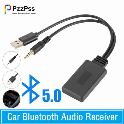 Black plastic universal car wireless bluetooth receiver usb 3.5mm aux media player audio cable adapter for BMW