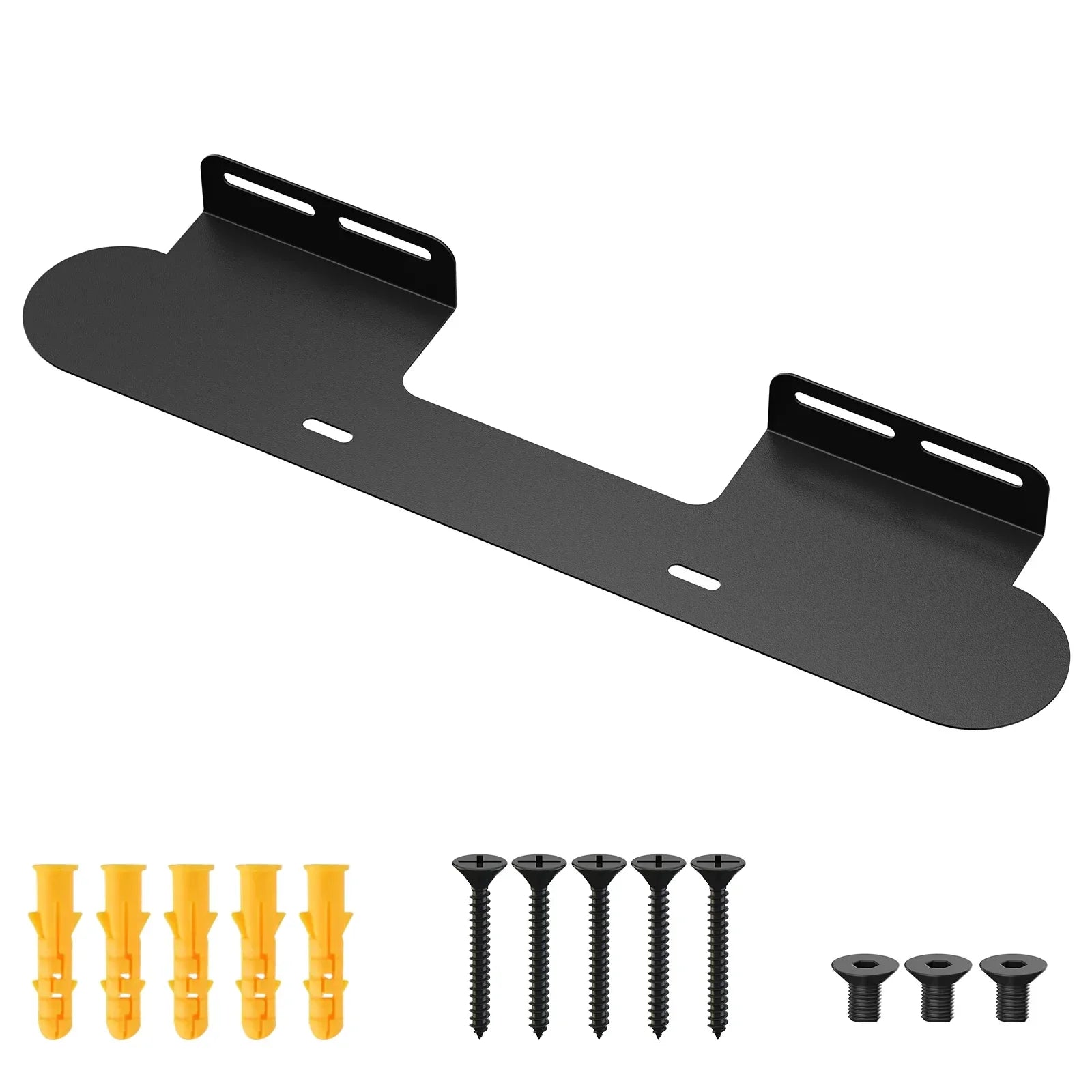 Black metal durable audio stand with integrated slots and pre-drilled holes carbon steel speaker holder space saving enhances audio experience