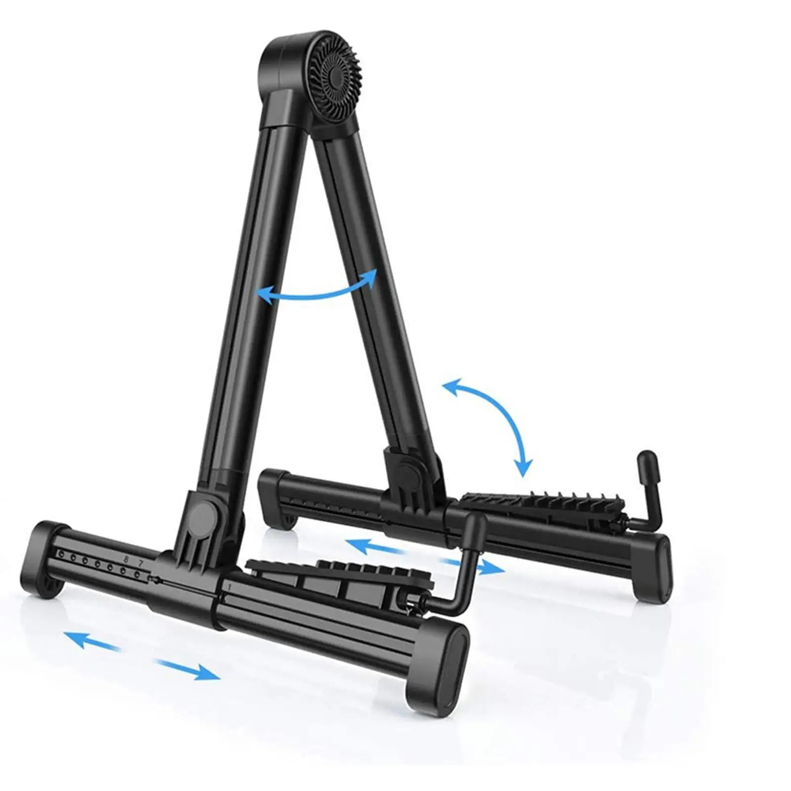 Black plastic universal electric guitar stand folding instrument stand with adjustable height and angle for multiple guitars