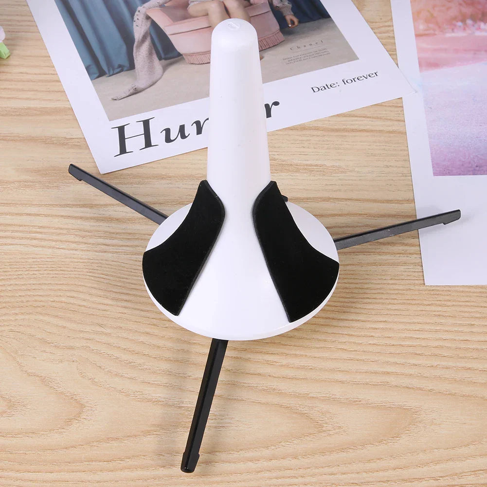 White and black trombone stand with a sleek modern design foldable portable trumpet stand folding lightweight tripod holder