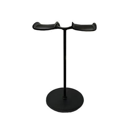 Black metal universal headphone stand with detachable double side headset hanger and anti-slip pads for display