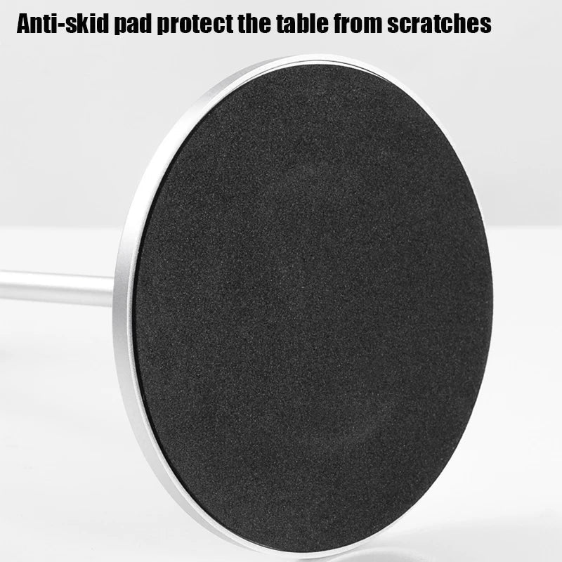 Circular black anti-skid pad with silver metallic rim for universal headphone stand detachable headset hanger protection