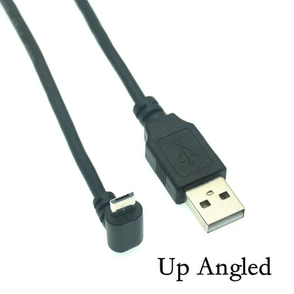 Black usb-to-micro-usb 90 degree usb micro metallic data charge connector short cable for tablet use
