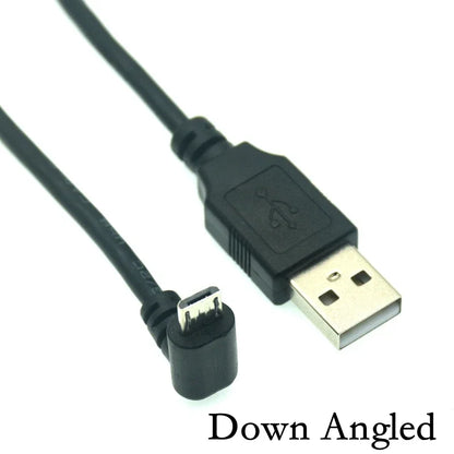 Black 90 degree usb micro male to usb male data charge connector short cable with standard usb-a and micro-usb-b connectors