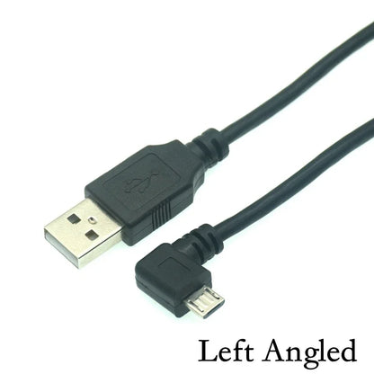 Black left angled 90 degree usb micro data charge connector short cable with usb a and micro usb b plugs for tablets