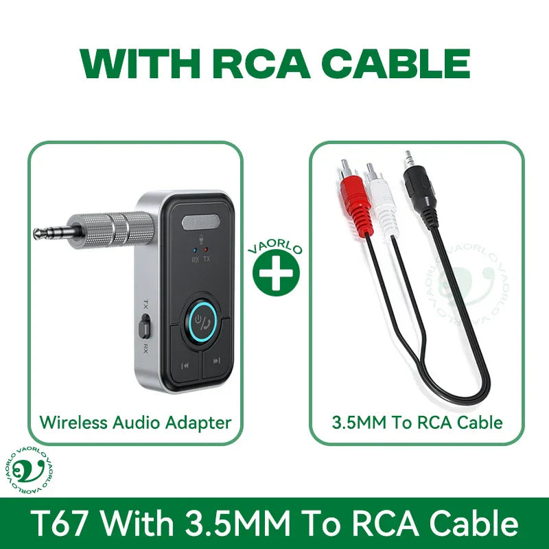 Silver and black audio adapter hifi with textured metallic 3.5mm jack and illuminated power indicator upgraded bluetooth wireless receiver transmitter for car