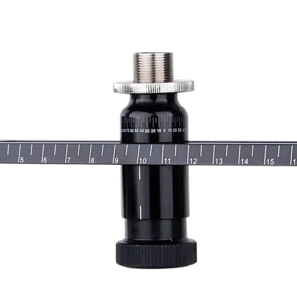 Black and silver bicycle crank arm adjustment tool with measurement markings for upgraded version alctron mas008 mas008v2 stand