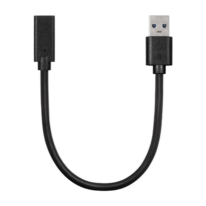 Black usb 3.0 male to type-c female extension cable with blue indicator lights for usb c interface hubs card readers